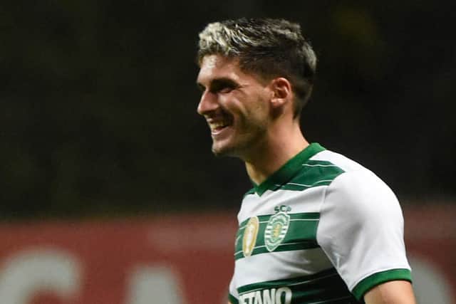Ruben Vinagre celebrates playing for Sporting Lisbon. Picture: MIGUEL RIOPA/AFP via Getty Images