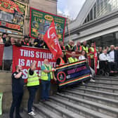 The picket line outside Liverpool Lime Street station (Photo: PA)