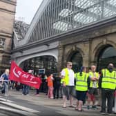 RMT workers strike at Liverpool Lime Street station