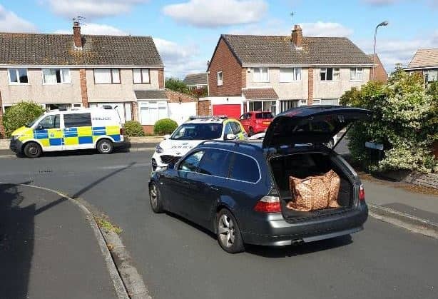<p>The BMW stopped in Formby search. Image: Merseyside Police</p>