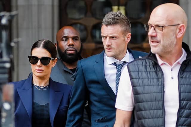 Rebekah Vardy and Jamie Vardy leave the Royal Courts of Justice