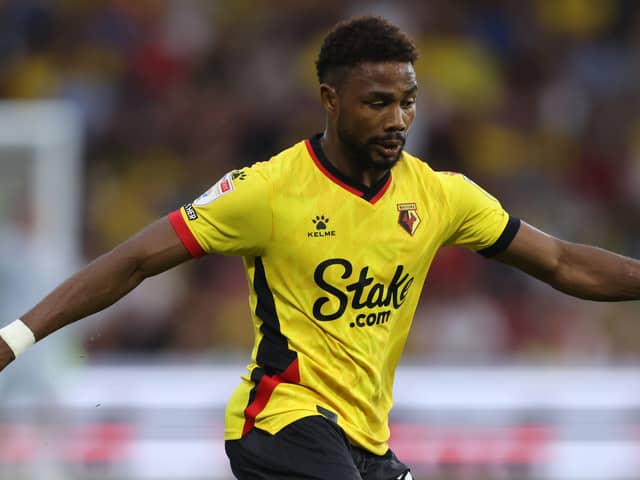 Emmanuel Dennis in action for Watford against Sheffield United. Picture: Marc Atkins/Getty Images