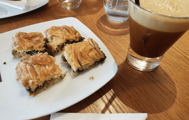 Wake and Cake has a “Great selection of Greek/ Cypriot pastries and potent coffee.”