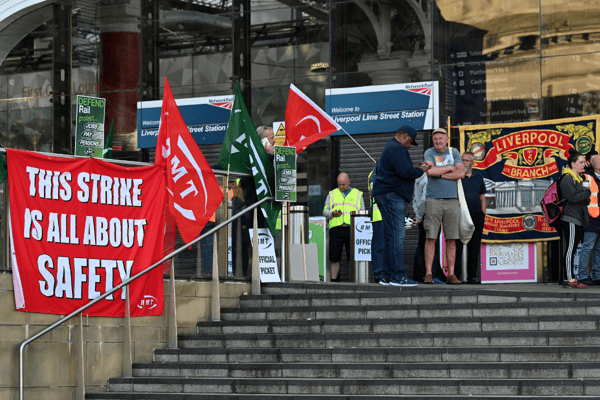 RMT held strikes at Liverpool Lime Street back in June. 