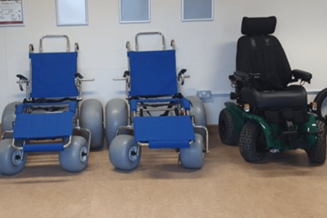 New wheelchairs suited to beach terrain. Image: Wirral Council