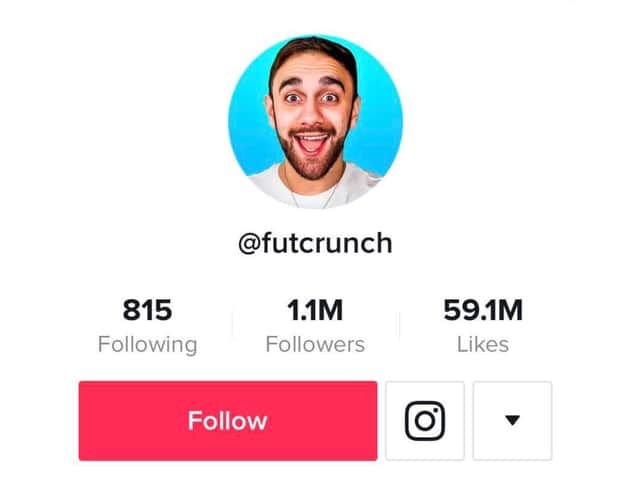 He currently has 1.1 million followers.