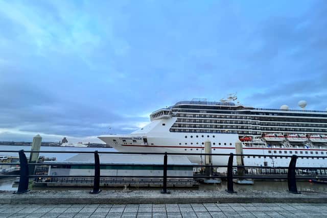 Carnival Pride docked at Liverpool for the first time last week. Image: Emma Dukes/LiverpoolWorld