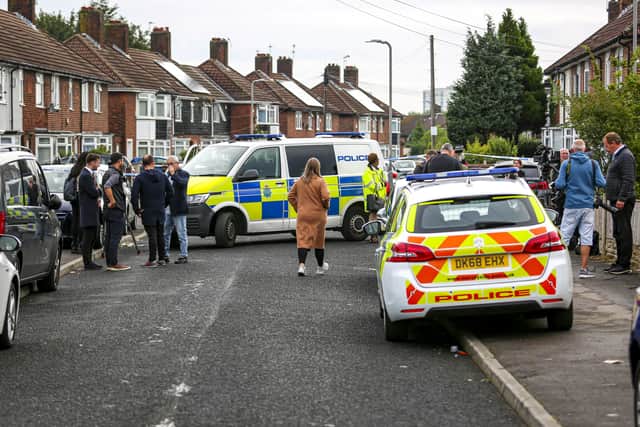 The scene after a 9 year old girl was shot dead in a house on Kingsheath Avenue in Knotty Ash, Liverpool Credit: Matthew Lofthouse / SWNS