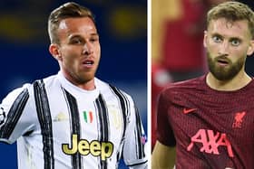 Arthur Melo, left and Nat Phillips. Picture: Getty Images