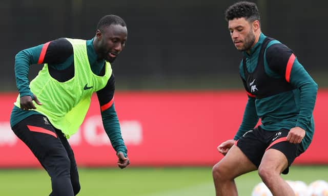 Liverpool duo Naby Keita and Alex Oxlade-Chamberlain. Picture: Alex Livesey/Getty Images