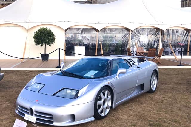 The first official production Bugatti EB110 Super Sport was part of a Platinum Collection display