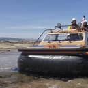 Hoylake RNLI hovercraft Hurley Spirit was launched to rescue two people.