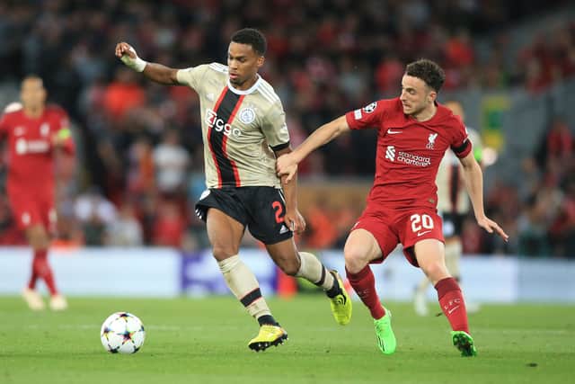 Diogo Jota in action for Liverpool against Ajax. Picture: LINDSEY PARNABY/AFP via Getty Images