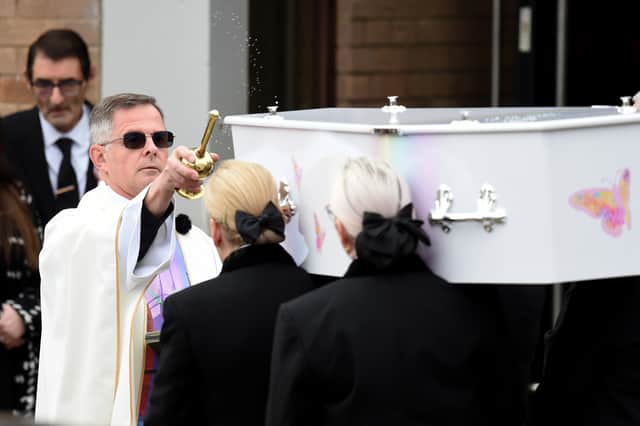 The Coffin of Olivia Pratt-Korbell is carried into St Margaret Mary’s Church. Image: Richard Martin-Roberts/Getty Images