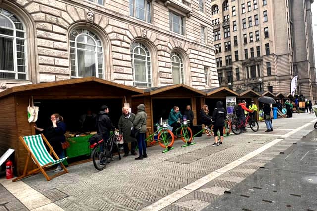 Stalls open on The Strand for World Car Free Day. Image: Emma Dukes