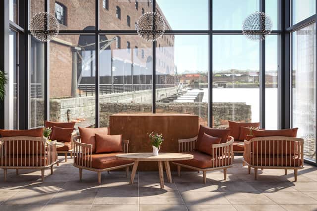 The glass extension at the Pumphouse Restaurant. Credit: Casa E Progetti/Stanley Dock Properties