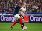 Andi Weimann battled with PSG superstar Kylian Mbappe over the international break.  (Photo by ANNE-CHRISTINE POUJOULAT/AFP via Getty Images)