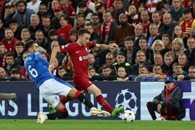 Diogo Jota in action for Liverpool against Rangers. Picture: NIGEL RODDIS/AFP via Getty Images