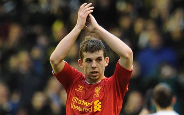 Jon Flanagan of Liverpool applauds the fans at the end of the Barclays Premier League match between Liverpool and Swansea City at Anfield on February 23, 2014 in Liverpool, England.  (Photo by Andrew Powell/Liverpool FC via Getty Images)