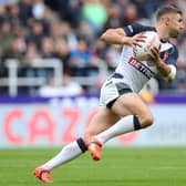 St Helens winger Tommy Makinson in action for England at the Rugby League World Cup. Image:  Alex Livesey/Getty Images for RLWC