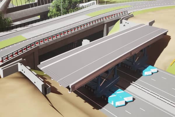 How the new A533 Expressway bridge will be put in place over the M56. Image: National Highways