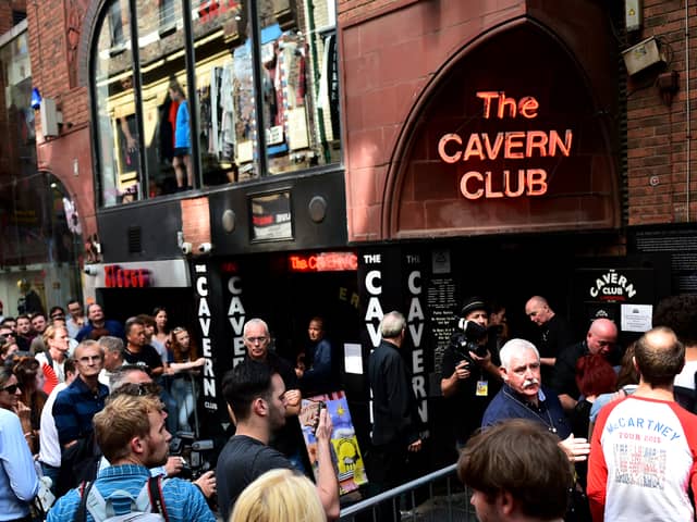 Fans make their way inside The Cavern Club. (Photo by Richard Martin-Roberts/Getty Images)