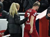 James Milner limped off during Liverpool’s defeat of Napoli. Picture: OLI SCARFF/AFP via Getty Images
