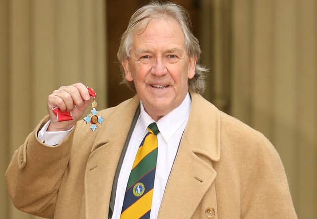David English, with his CBE medal, awarded by the Princess Royal at an investiture ceremony at Buckingham Palace in 2010 