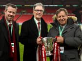 From left: Liverpool CEO Billy Hogan, principal owner John Henry and chairman Tom Werner. Picture: Andrew Powell/Liverpool FC via Getty Images