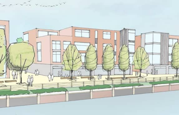 An illustration of what the housing could look like on Bromborough Wharf