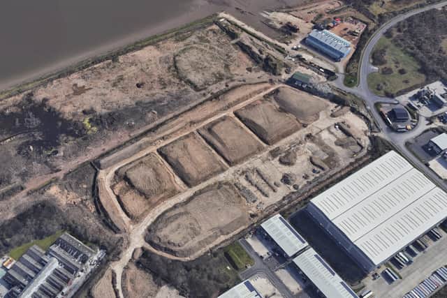 The brownfield site at Bromborough Wharf.