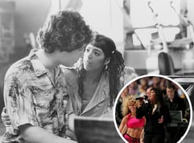 Bruno Martelli (Lee Curreri) tries to convince Coco Hernandez (Irene Cara) they should form a rock band, in a scene from 'Fame'. Inset: Irene Cara performs before the AFL Grand Final match in 2006