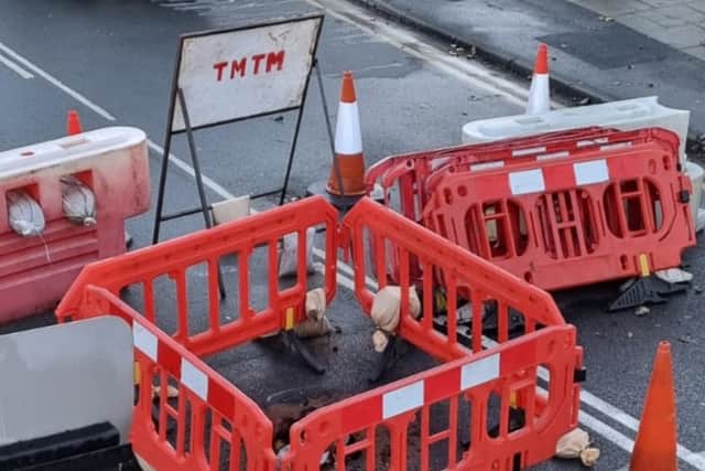 The sinkhole has been cordoned off. Image: Dominic Raynor
