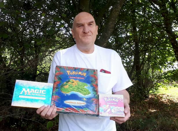 <p>Gordon White, 58, a dad who spent 16 years building up a collection of rare Pokemon cards for his kids who has been left stunned after it sold at auction for almost £200,000</p>