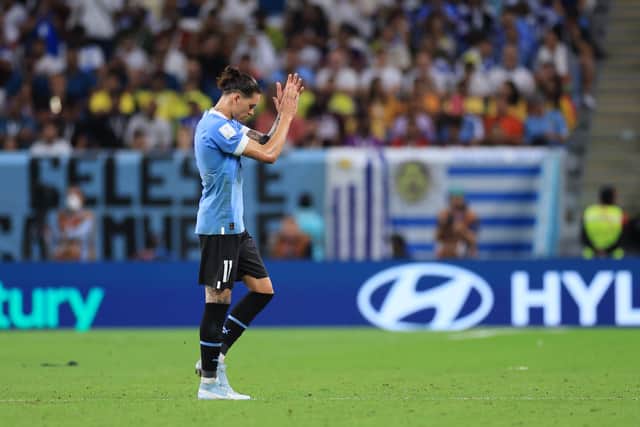 Darwin Nunez reacts after being substituted in Uruguay’s clash against Ghana. Picture: Buda Mendes/Getty Images