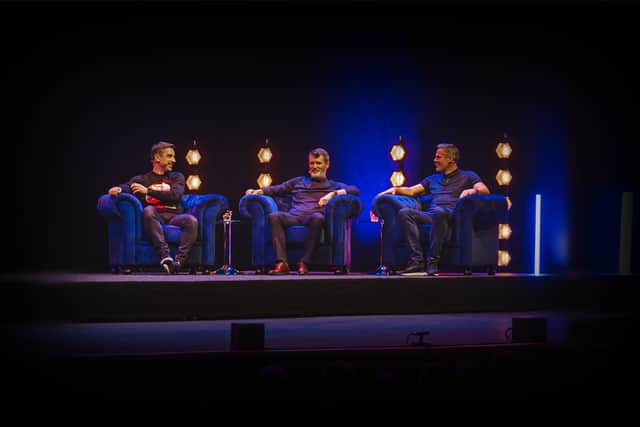 The Overlap Live - pictured are Gary Neville, Roy Keane and Jamie Carragher.