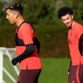 Roberto Firmino, Curtis Jones and Mo Salah are part of the Liverpool squad that travels to Dubai for warm weather training. Picture: Nick Taylor/Liverpool FC/Liverpool FC via Getty Images)