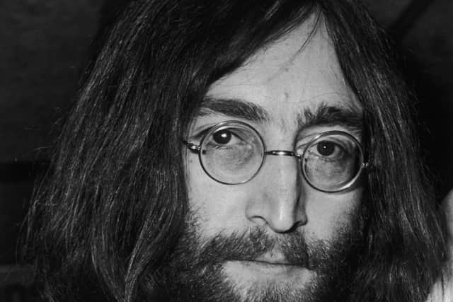 Singer, songwriter and guitarist John Lennon of The Beatles. (Photo by George Stroud/Express/Getty Images)