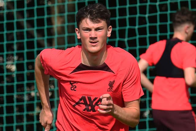 Calvin Ramsay during Liverpool training. Picture: John Powell/Liverpool FC via Getty Images