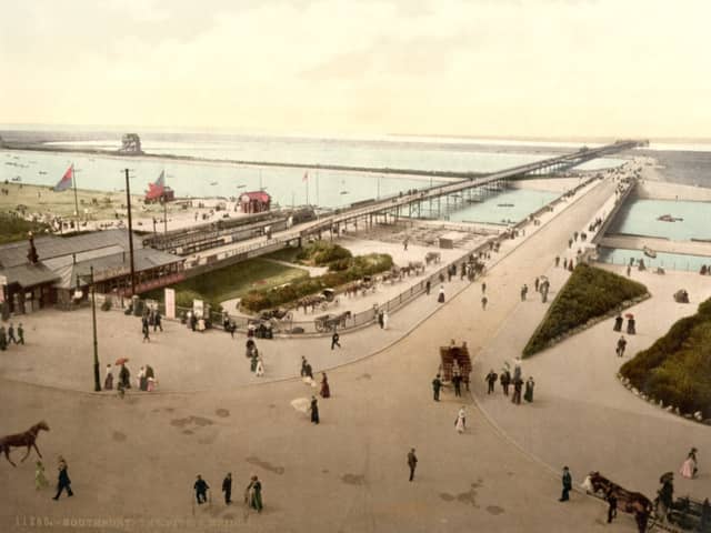 A print showing an ariel view of Southport. Estimated to be from between 1890-1900. Photo: Photochrom Print Collection