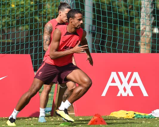 Joel Matip during Liverpool training. Picture: John Powell/Liverpool FC via Getty Images