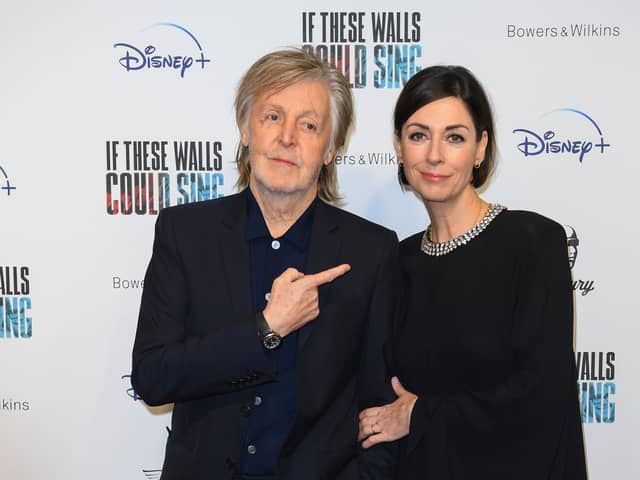 Sir Paul McCartney and Mary McCartney arrive at the UK premiere of "If These Walls Could Sing" at Abbey Road Studios on December 12, 2022 in London, England. (Photo by Joe Maher/Getty Images)