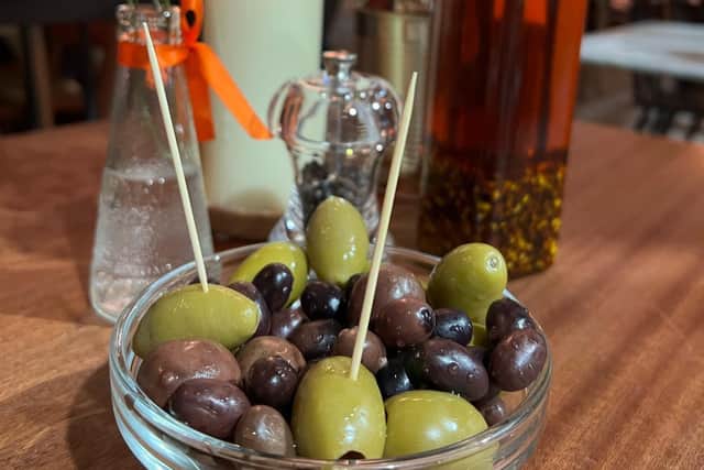 Mixed olives at Rudy’s. Image: Emma Dukes
