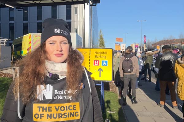 Laura is an NHS nurse on the picket line at the Royal 