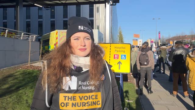Laura is an NHS nurse on the picket line at the Royal 