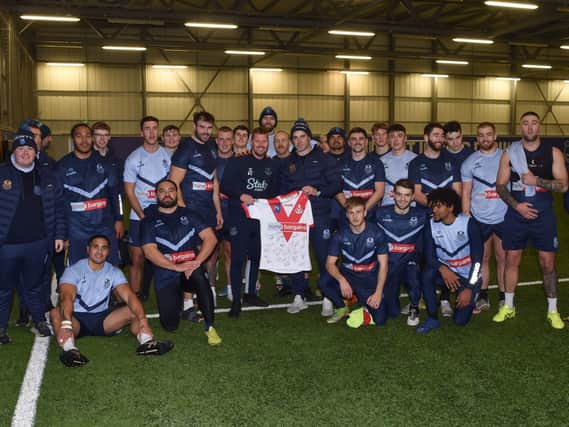 St Helens enjoy a training session at Finch Farm. Image: St Helens RFC