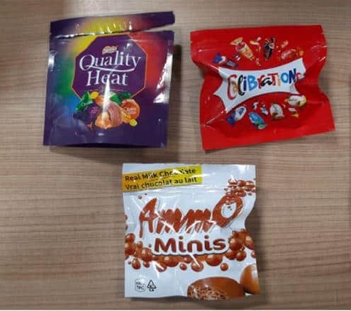 Police have seized edible cannabis that drug dealers had disguised as Christmas chocolates