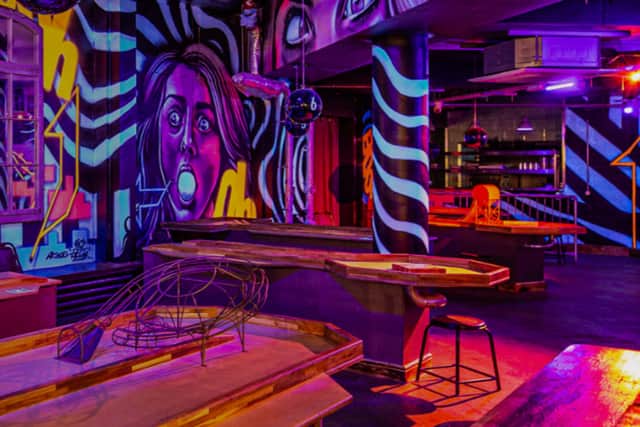 Challenge your friends to bowling, shuffleboard or pool. Image: Roxy Ball Room/Liverpool ONE