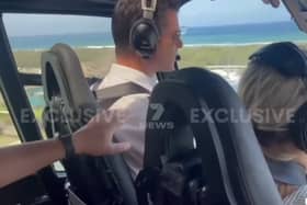 Inside the helicopter that safely landed moments before the mid-air crash. Image: Australia’s 7 News