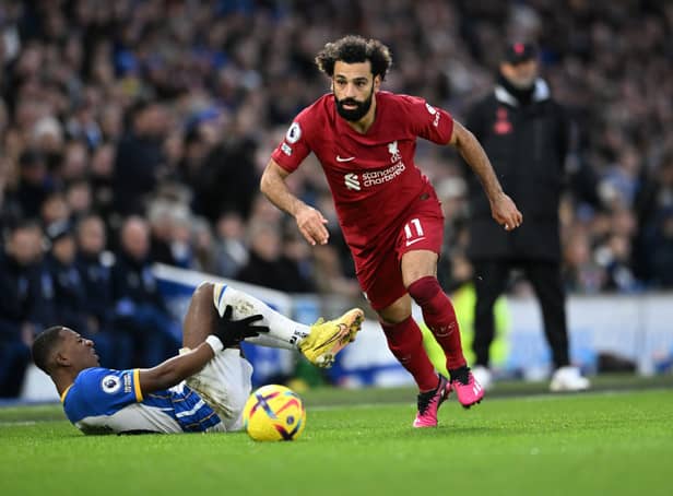 <p>Mohamed Salah of Liverpool  during the Premier League match (Photo by Andrew Powell/Liverpool FC via Getty Images)</p>